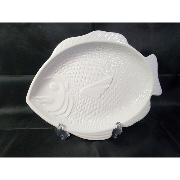 Vintage Whittier Pottery Ceramic Fish Dinner Plate 1979 11.5" Blemished - Picture 1 of 5